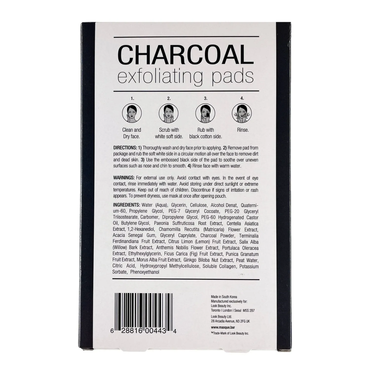 Masque Bar Charcoal Pads Dischetti Esfolianti 6 Pezzi