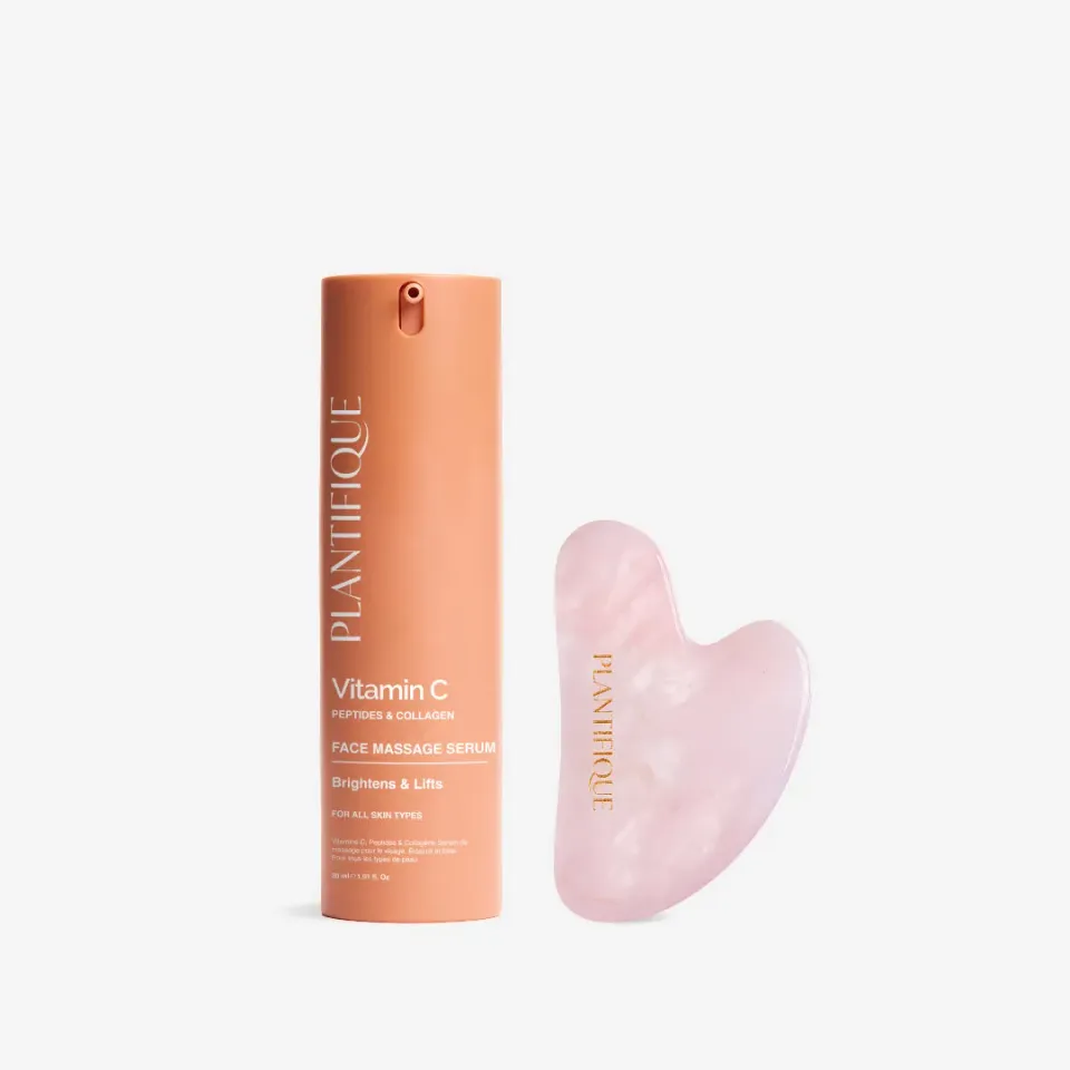 Plantifique Glow Massage Ritual set viso gua sha + siero