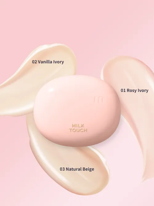 Milk Touch Skin Fit Milky Glow cushion 01 Rosy Ivory luminoso