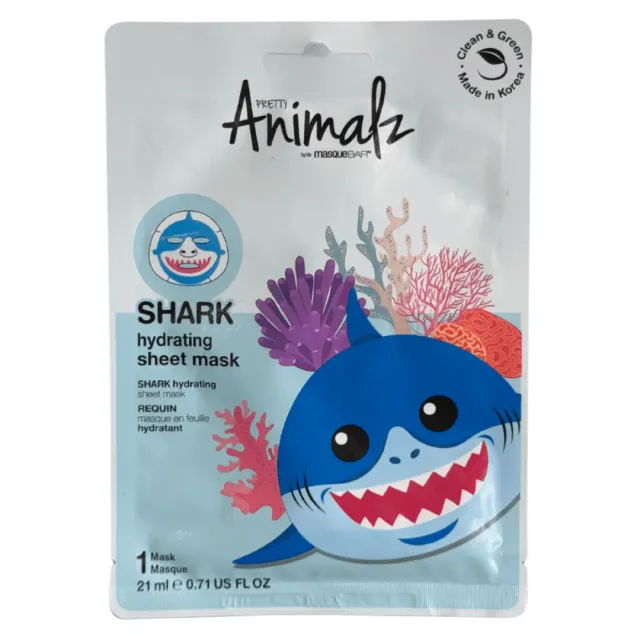 MasqueBAR Pretty Animalz Shark maschera viso monodose idratante