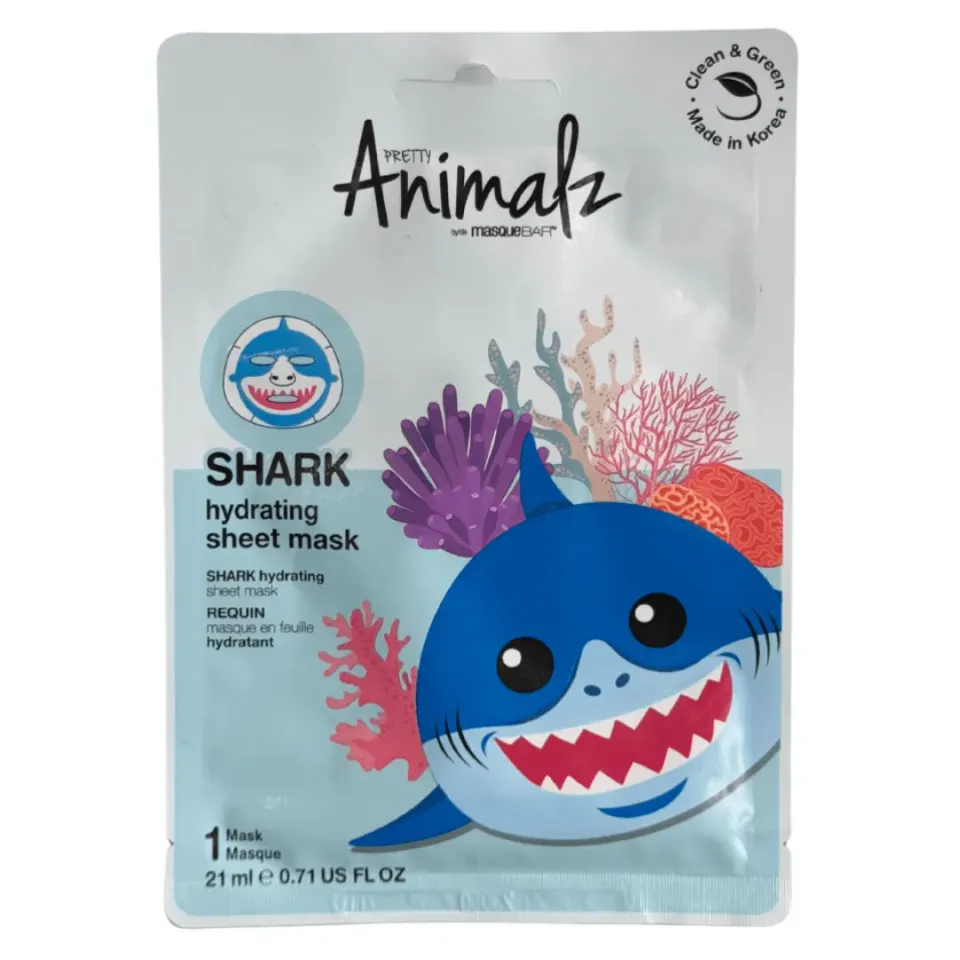 MasqueBAR Pretty Animalz Shark maschera viso monodose idratante