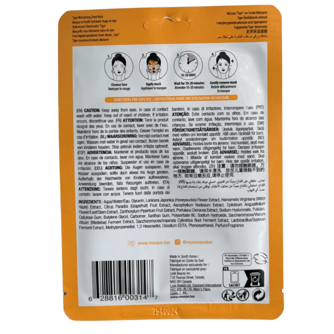 Masque Bar Pretty Animalz Tiger maschera viso idratante