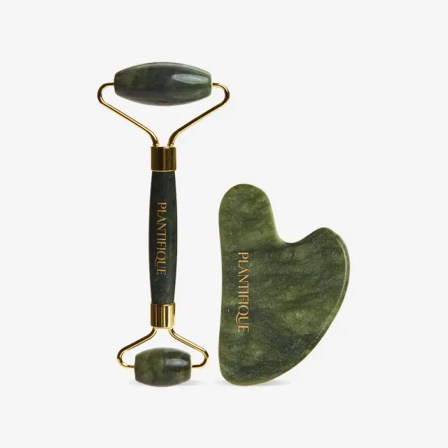 Plantifique Jade Roller & Gua Sha Set roller giada viso
