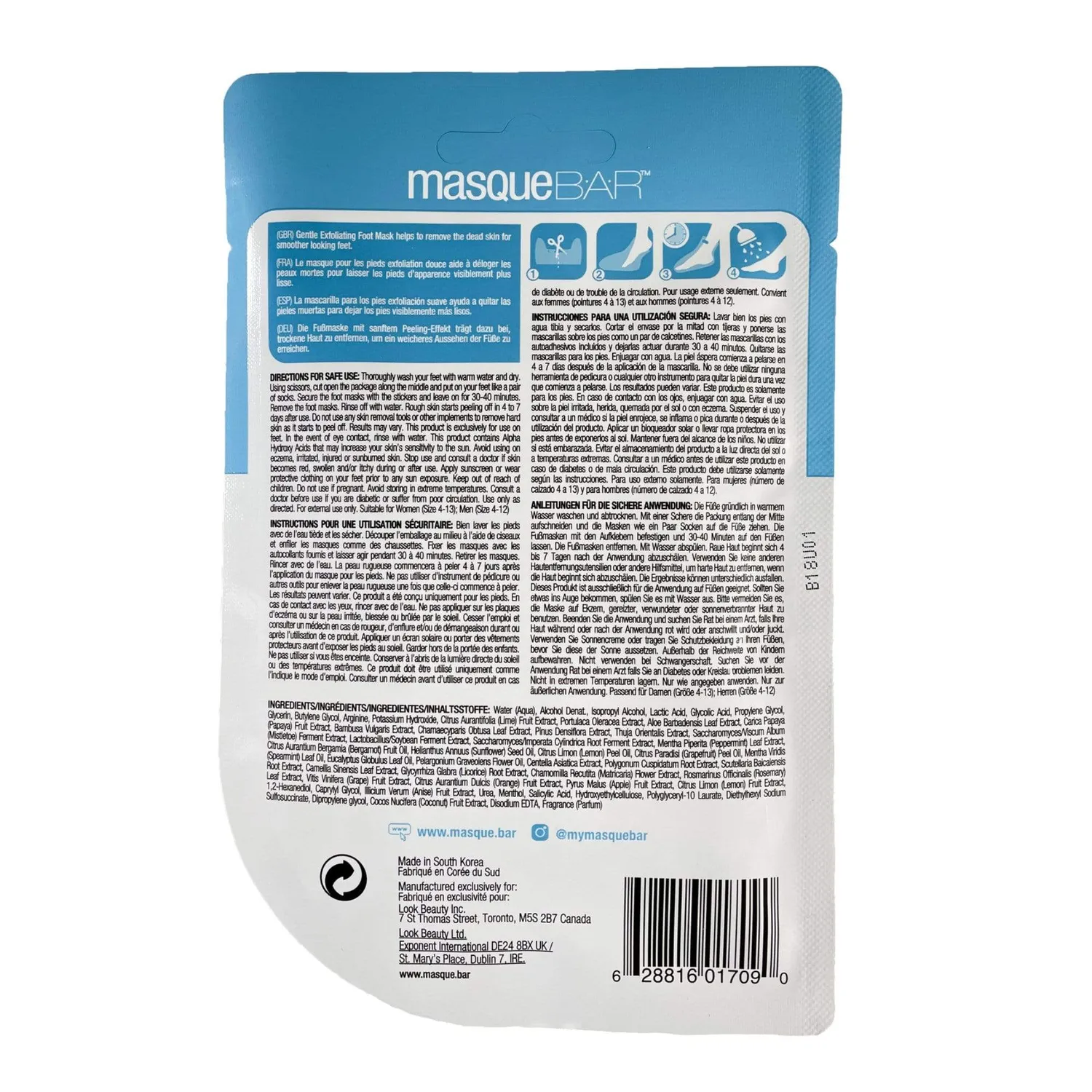 Masque Bar maschera piedi esfoliante levigante 1 paio