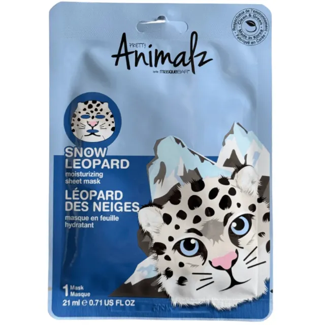 Masque Bar Pretty Animalz Snow Leopard Maschera Viso Caffè