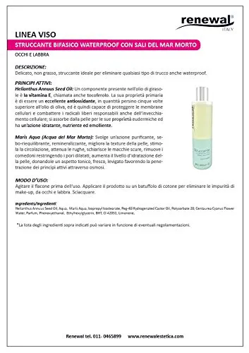 Renewal Struccante Bifasico Waterproof 250 ml delicato
