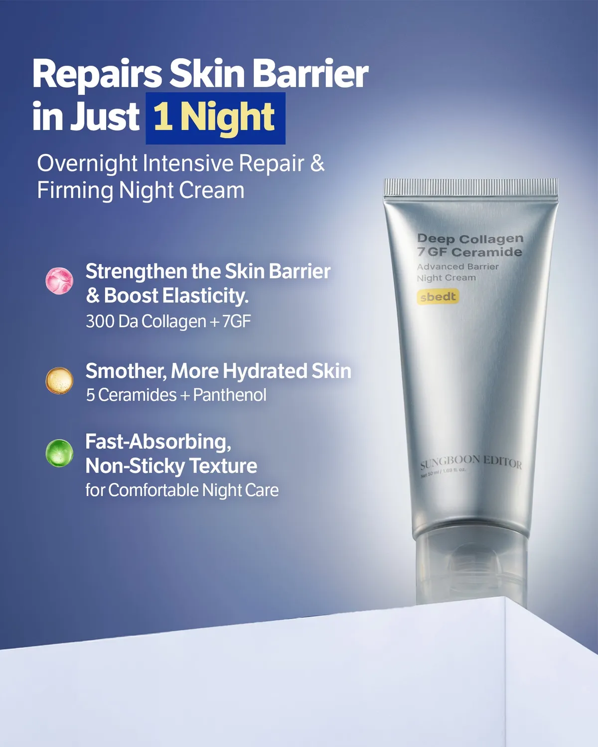 Sungboon Editor Deep Collagen 7GF crema notte 50 ml antirughe