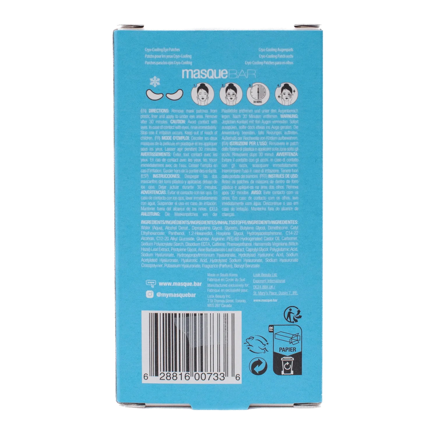 Masque Bar Cryo-Cooling Patch Occhi Fredde Sgonfianti
