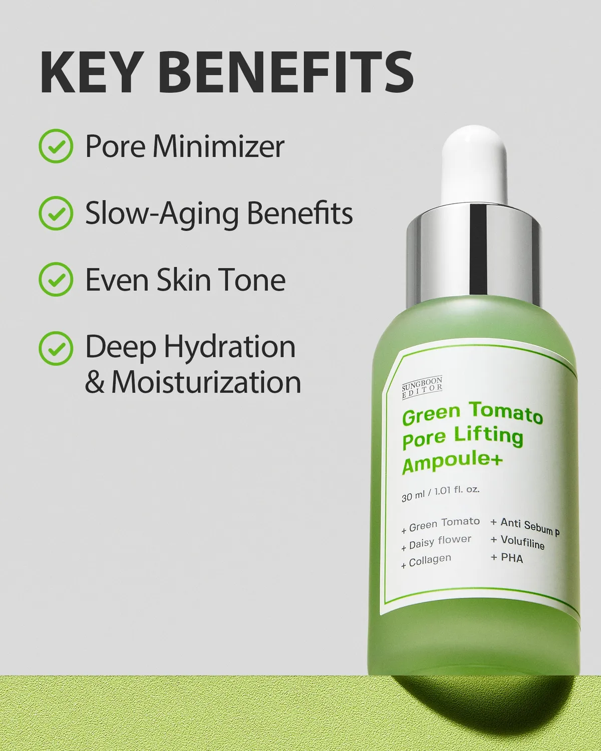 Sungboon Editor Green Tomato Pore Lifting Ampoule 30 ml pori