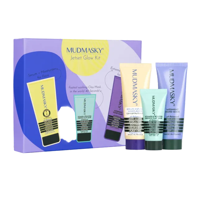 MUDMASKY Jetset Glow Kit Viso Set Completo Idratante