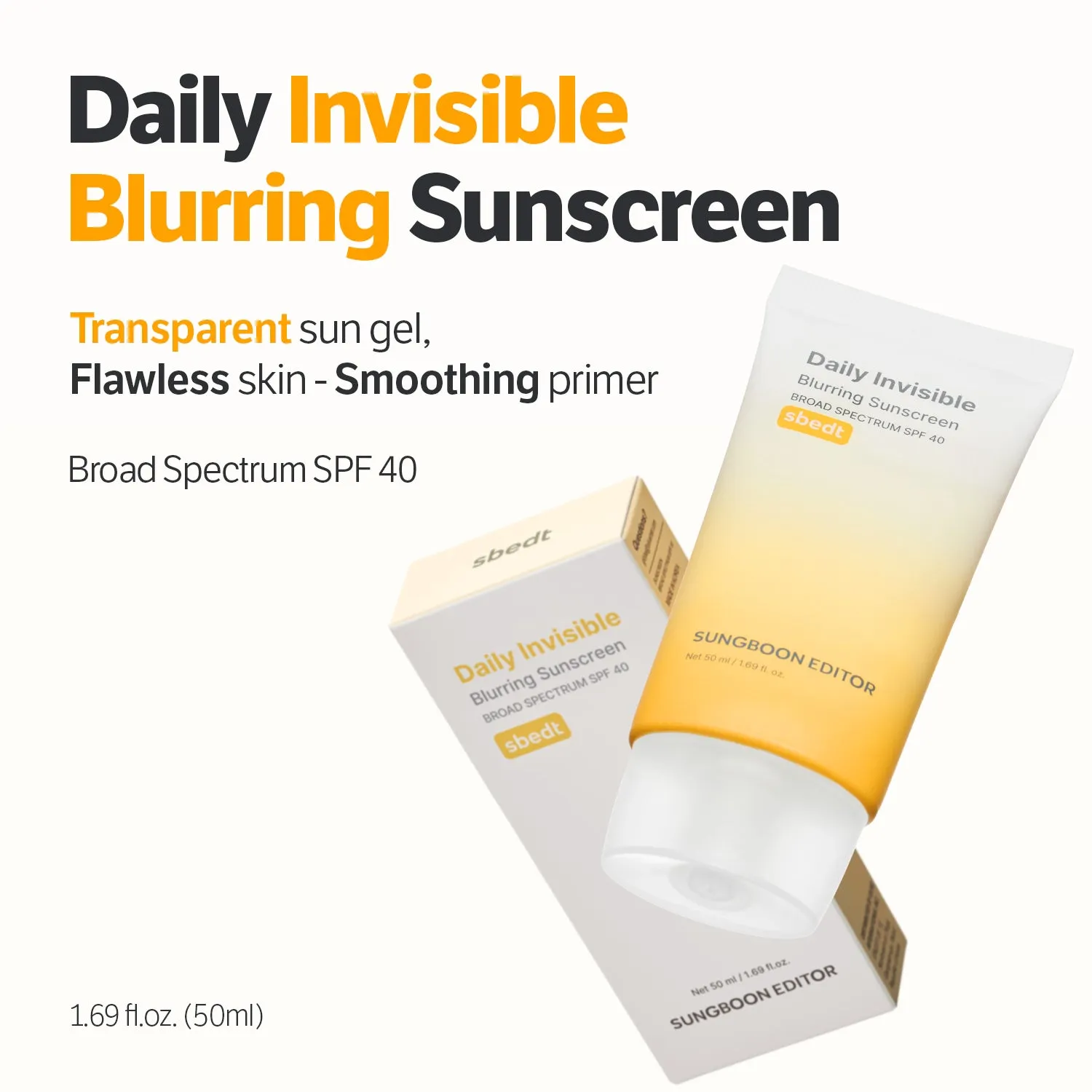 Sungboon Editor Daily Invisible Blurring Sunscreen 50 ml SPF40
