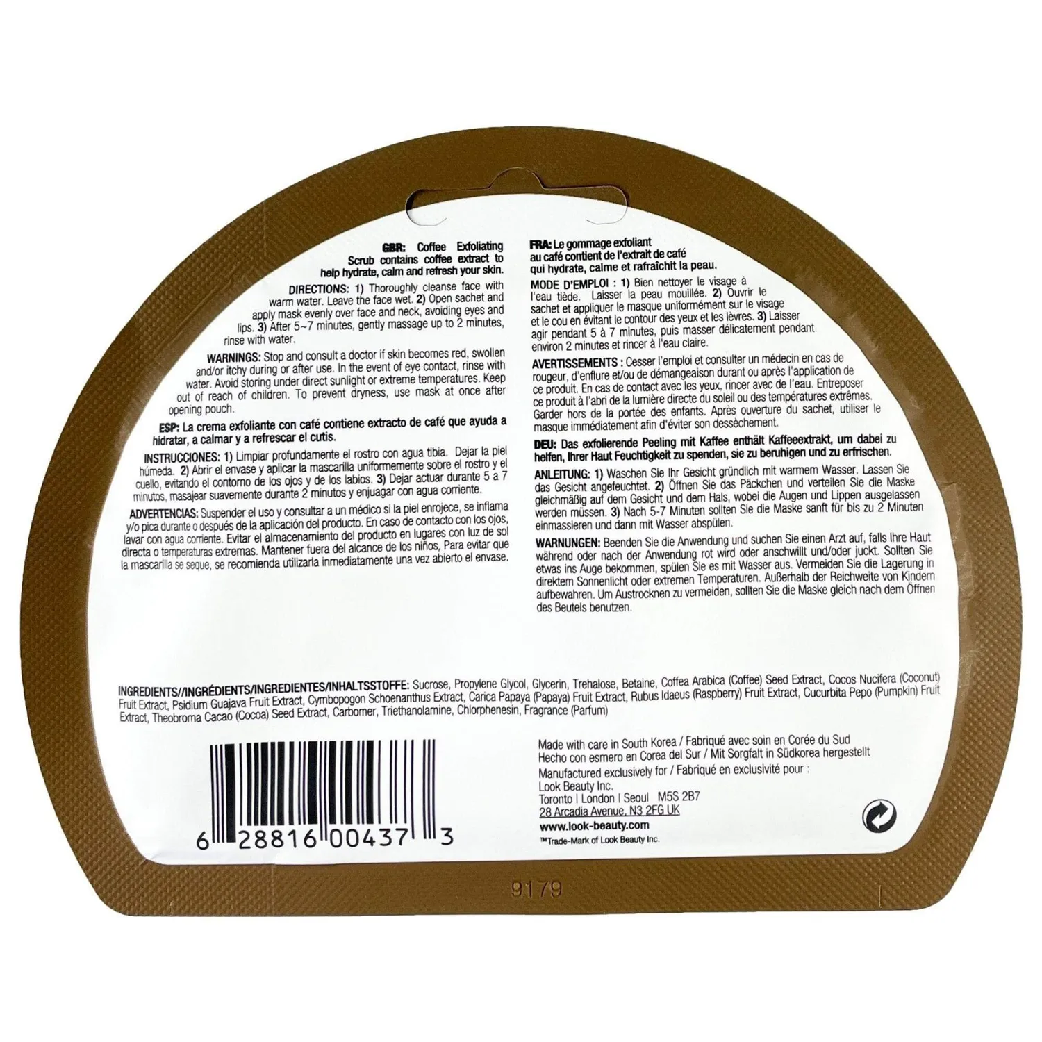Masque Bar In.gredients Coffee scrub viso esfoliante
