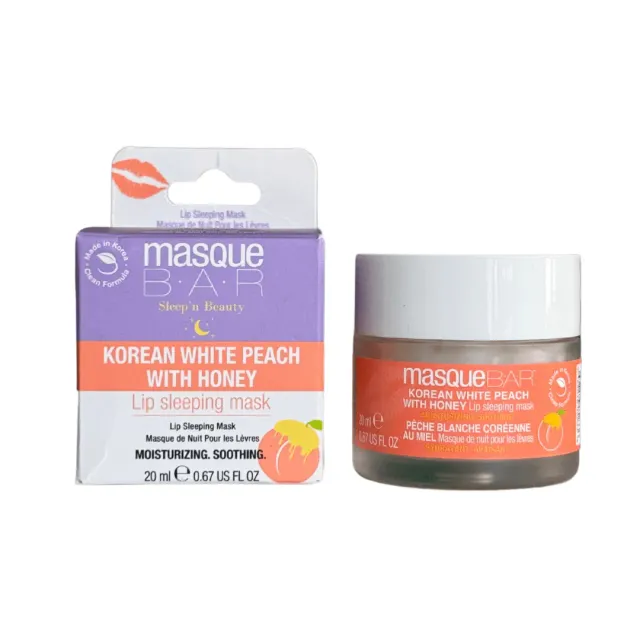 MasqueBar White Peach Honey lip mask labbra miele notte