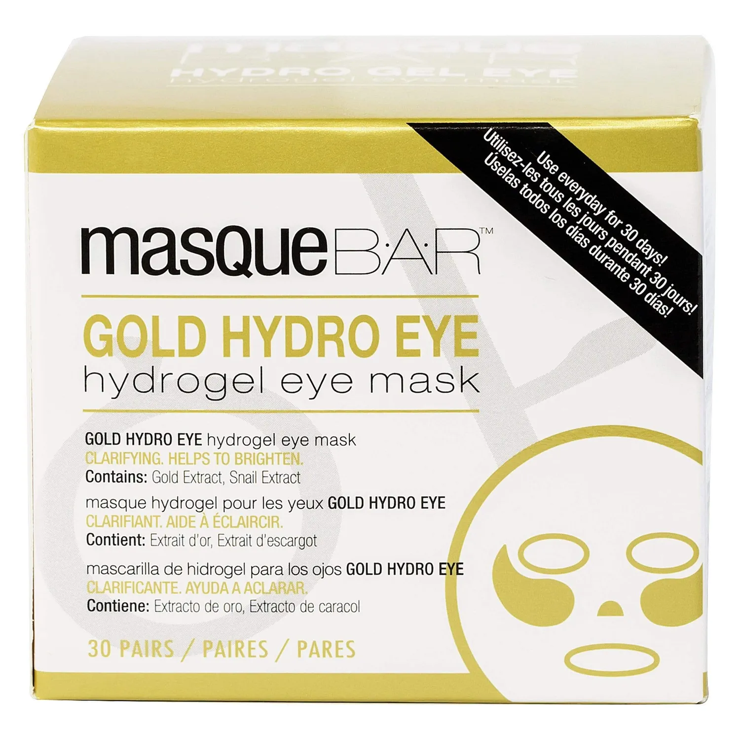 Masque Bar 24K Gold Patch Occhi Idrogel Oro 30 Coppie
