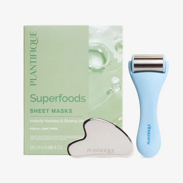 Plantifique Collagen Ice Lift kit maschere viso e roller 5 pezzi