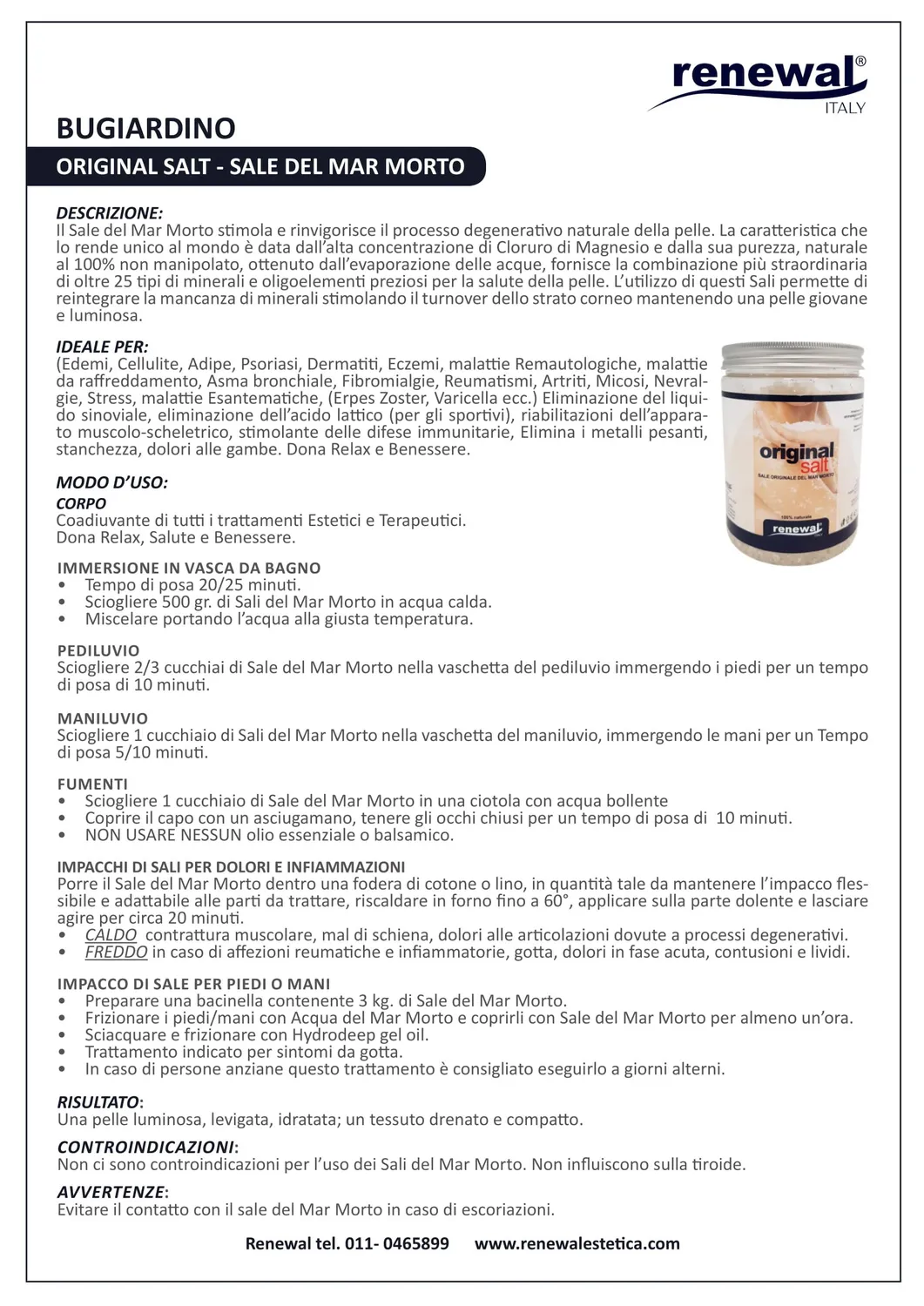 Renewal Sale del Mar Morto sale bagno 1kg magnesio