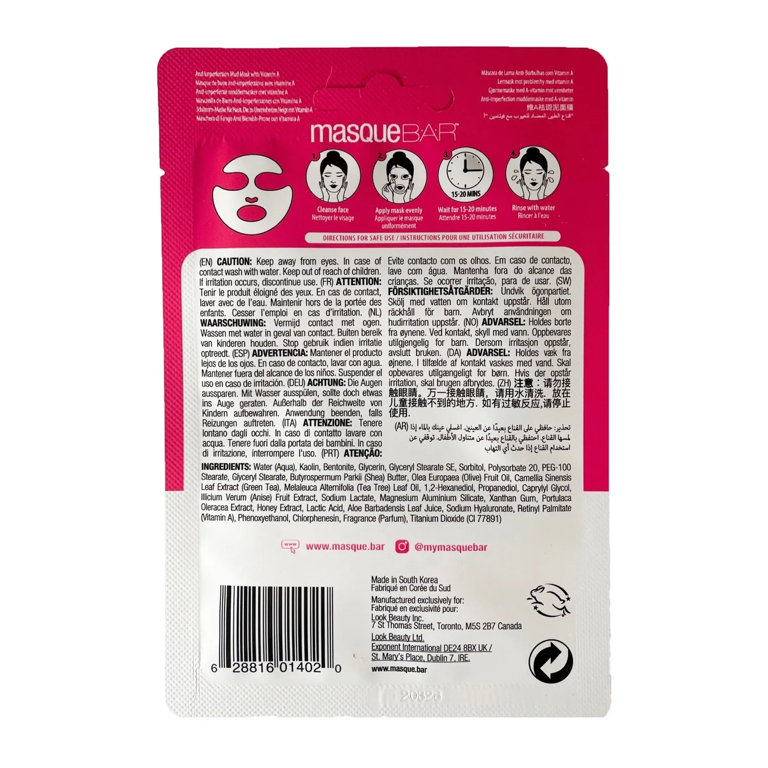 Masque Bar Anti Imperfection maschera viso fango tea tree