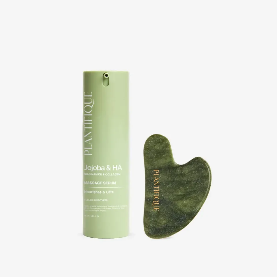 Plantifique Serenity Massage Ritual Set roller giada + siero jojoba