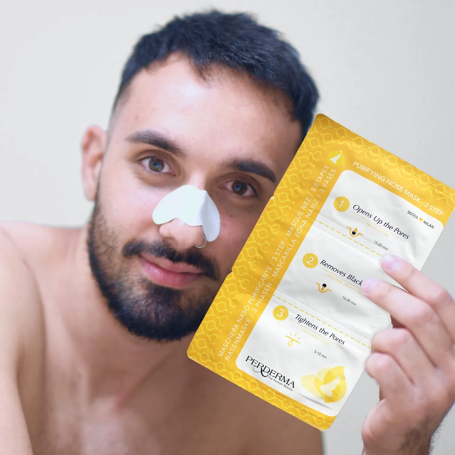 Perderma Nose Mask 3-Step Punti Neri Porri