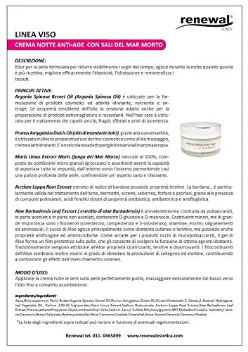 Renewal Crema Notte Anti-Age Sali Mar Morto 50ml elastica