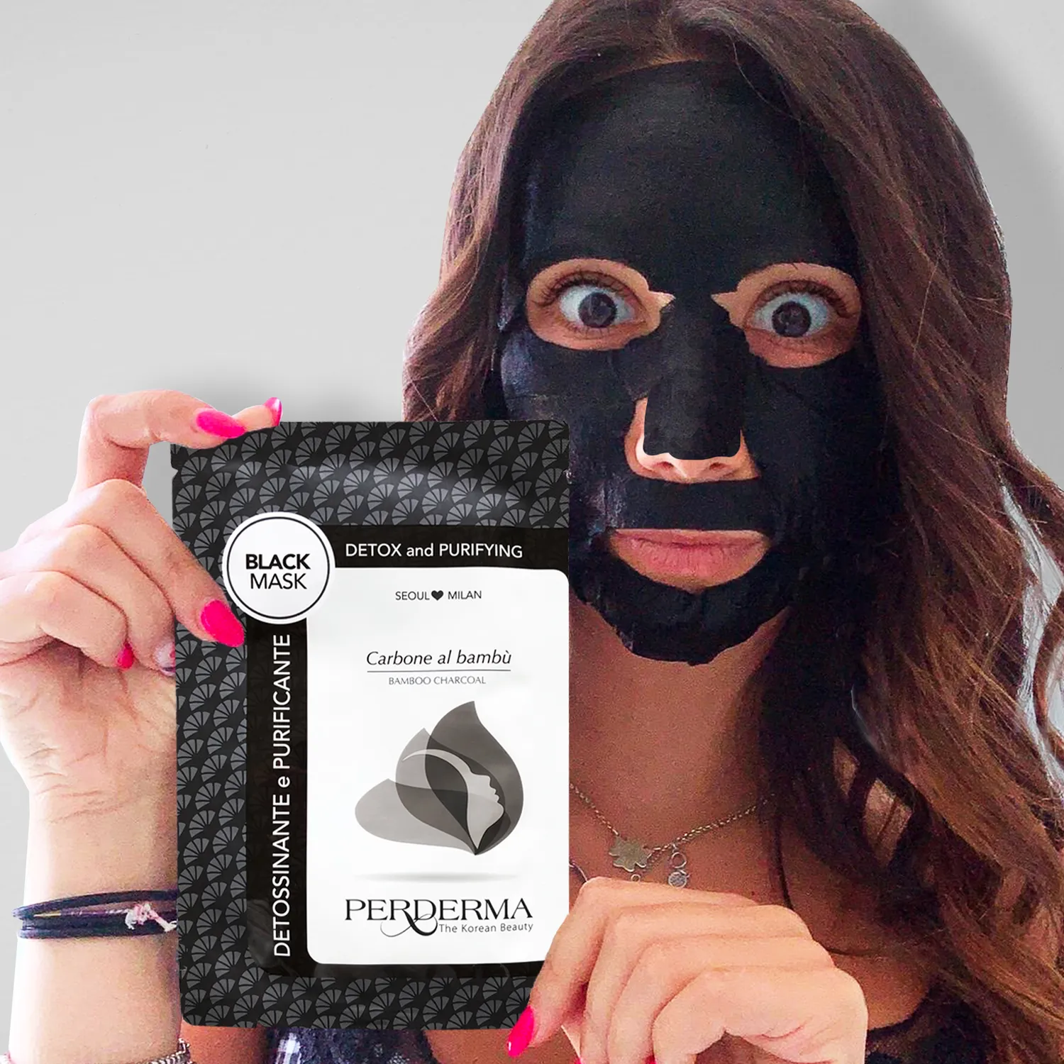 Perderma Black Mask maschera viso carbone detox 15 min