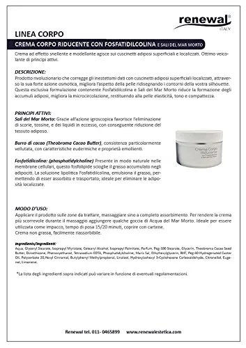 Renewal Crema Corpo Riducente Fosfatidilcolina 500ml rassodante