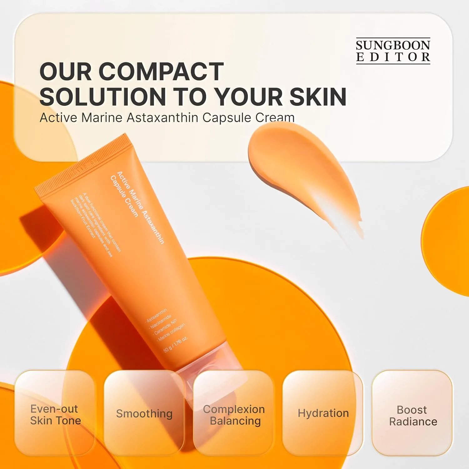 Sungboon Editor Active Marine Astaxanthin crema viso 50 g illuminante