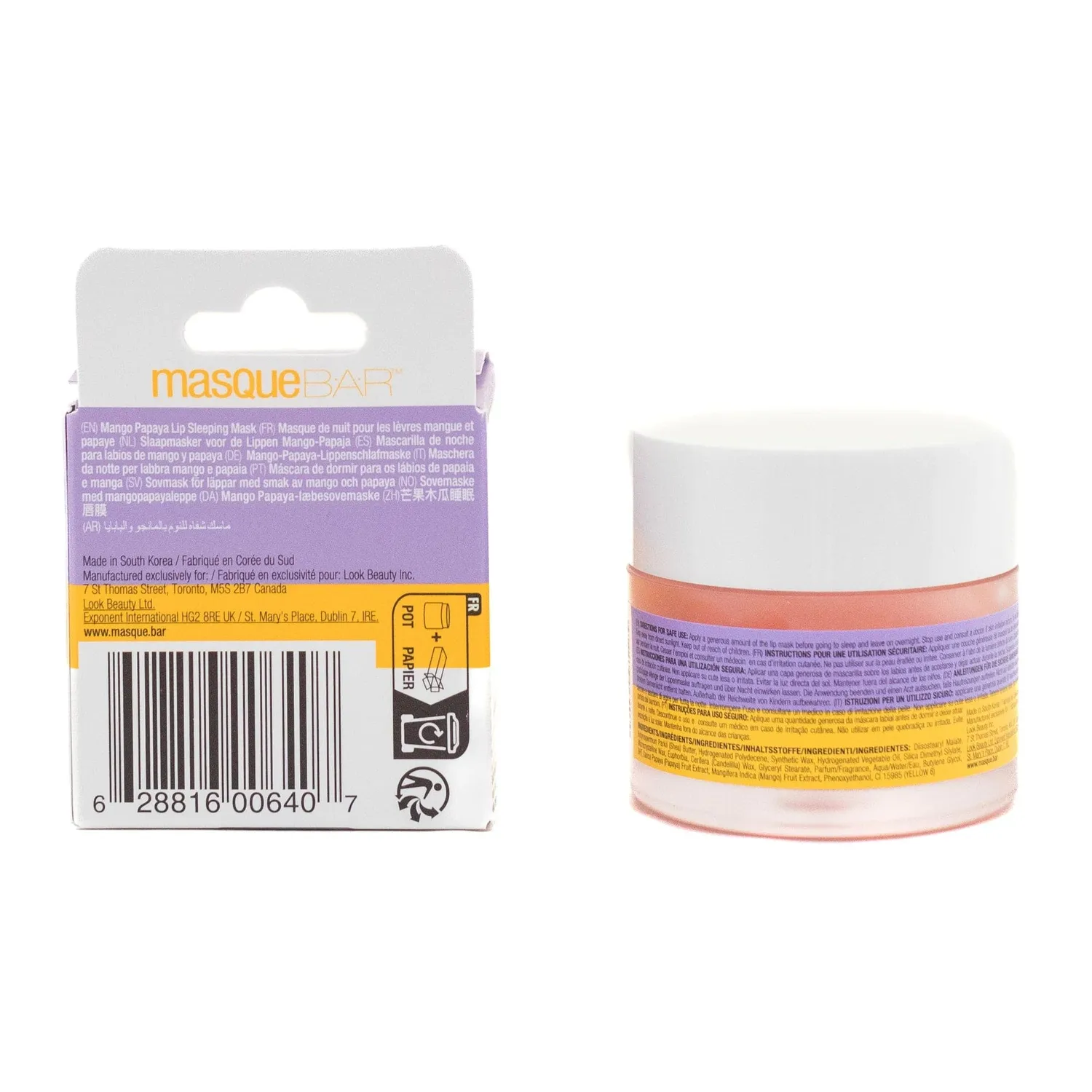 MasqueBar Mango Papaya lip sleeping mask labbra notte