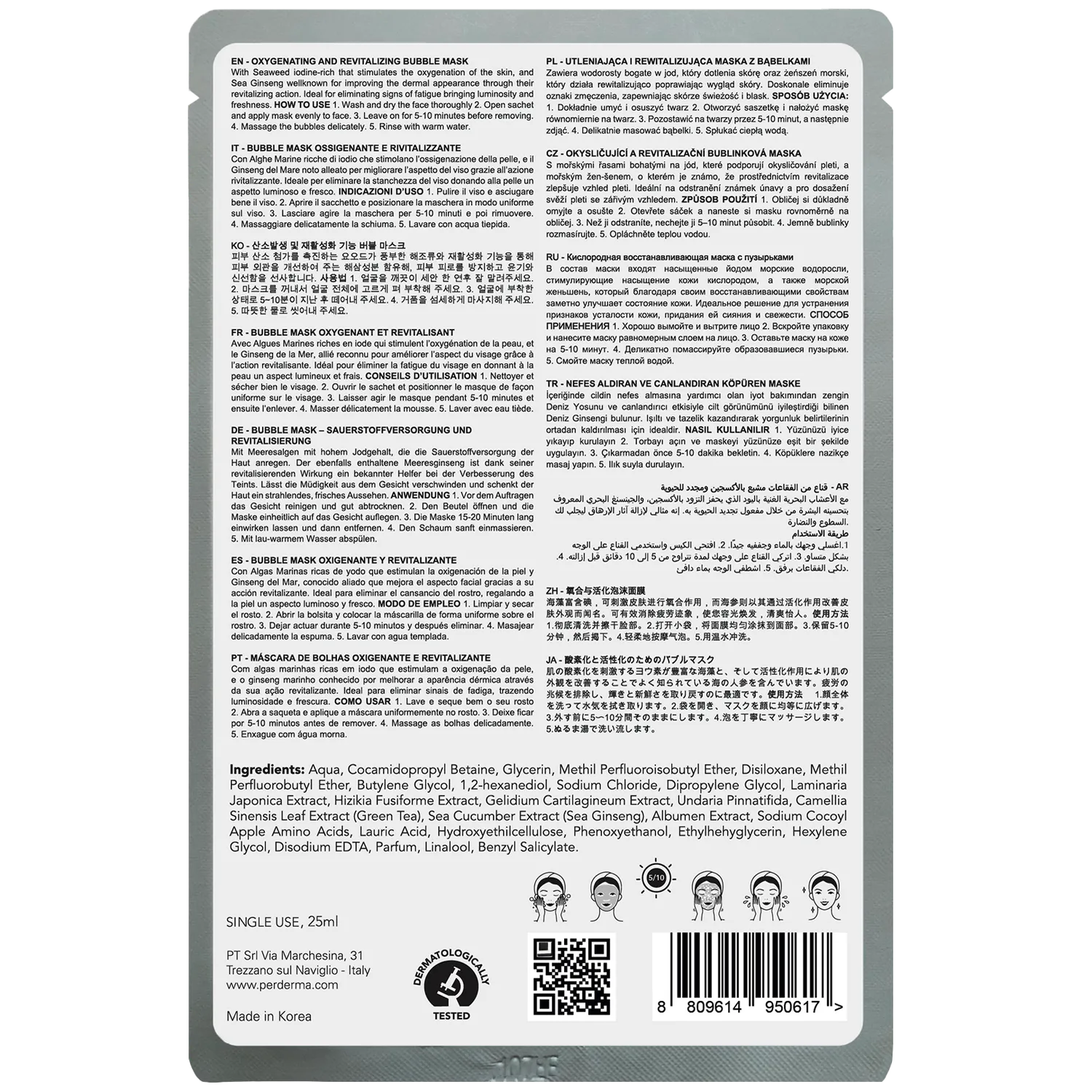Perderma Bubble Mask maschera viso ossigenante