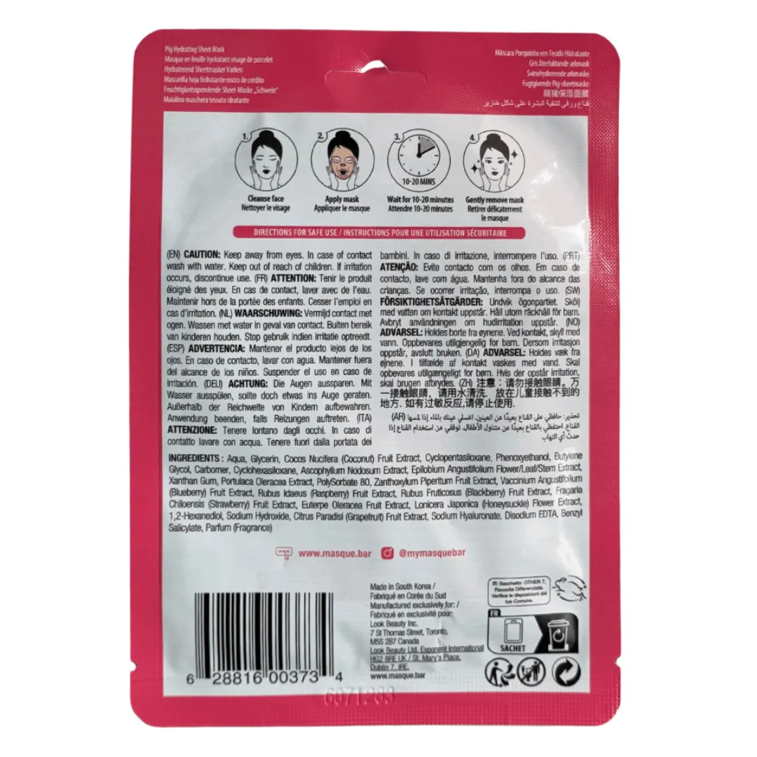 MasqueBAR Pretty Animalz Pig maschera viso monodose idratante