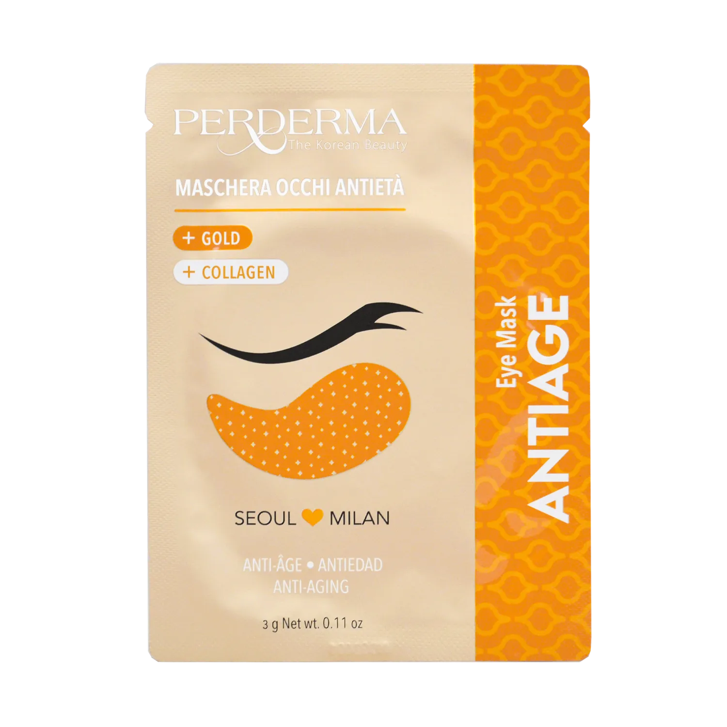 Perderma Antiage maschera contorno occhi oro collagene