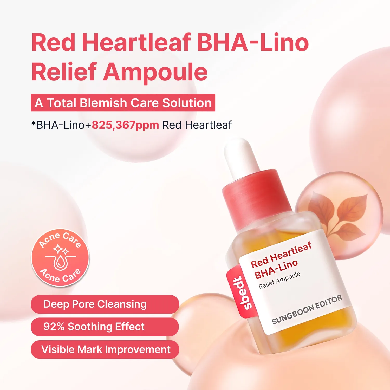 Sungboon Editor Red Heartleaf BHA-Lino Relief Ampoule viso