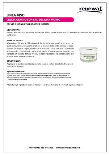 Renewal Crema Giorno Pelli Grasse 50 ml sebo-riequilibrante