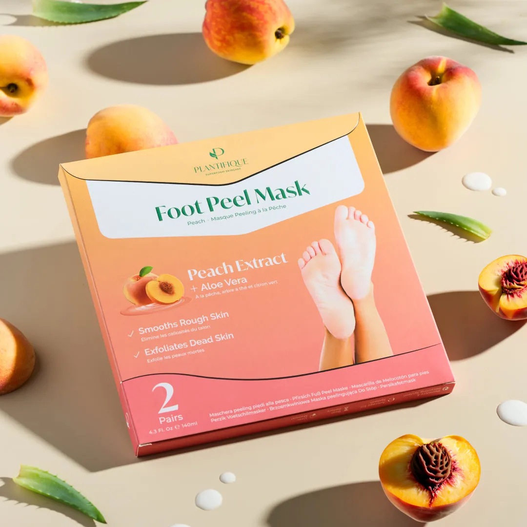 Plantifique Peach maschera piedi esfoliante 2 paia alla pesca