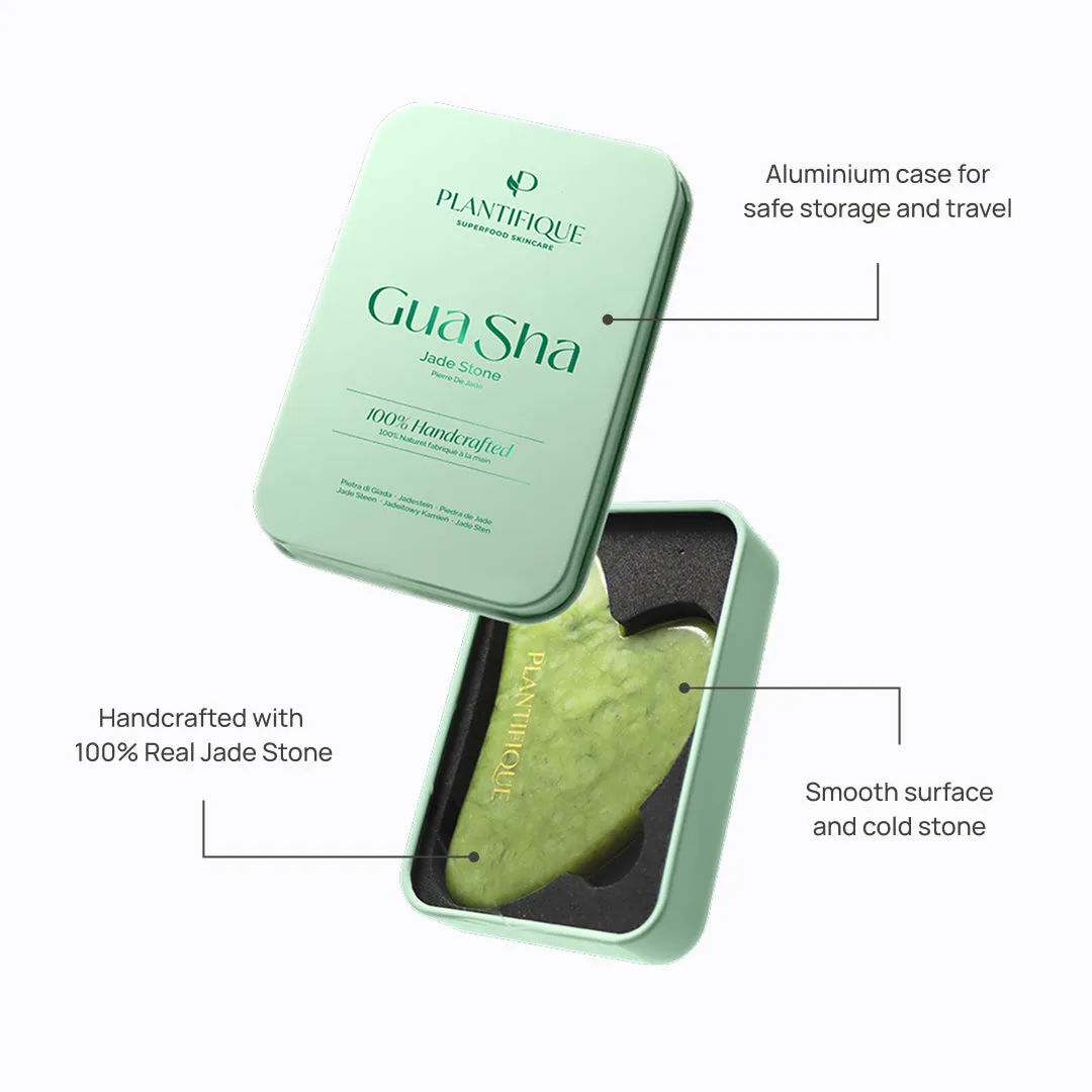 Plantifique Ultimate Gua Sha Trio Pietre Viso Giada Quarzo Acciaio