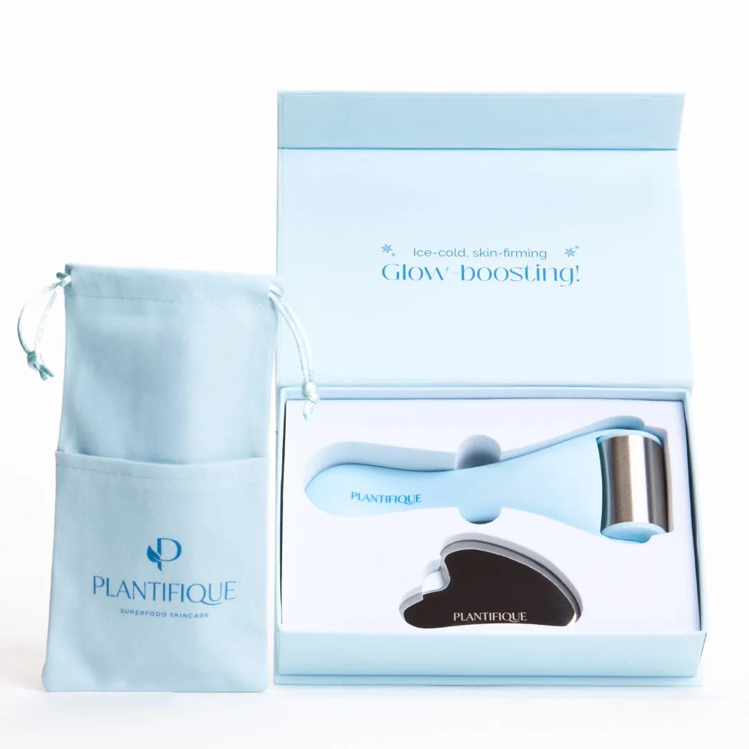 Plantifique Ice Roller & Gua Sha Set roller viso acciaio freddo
