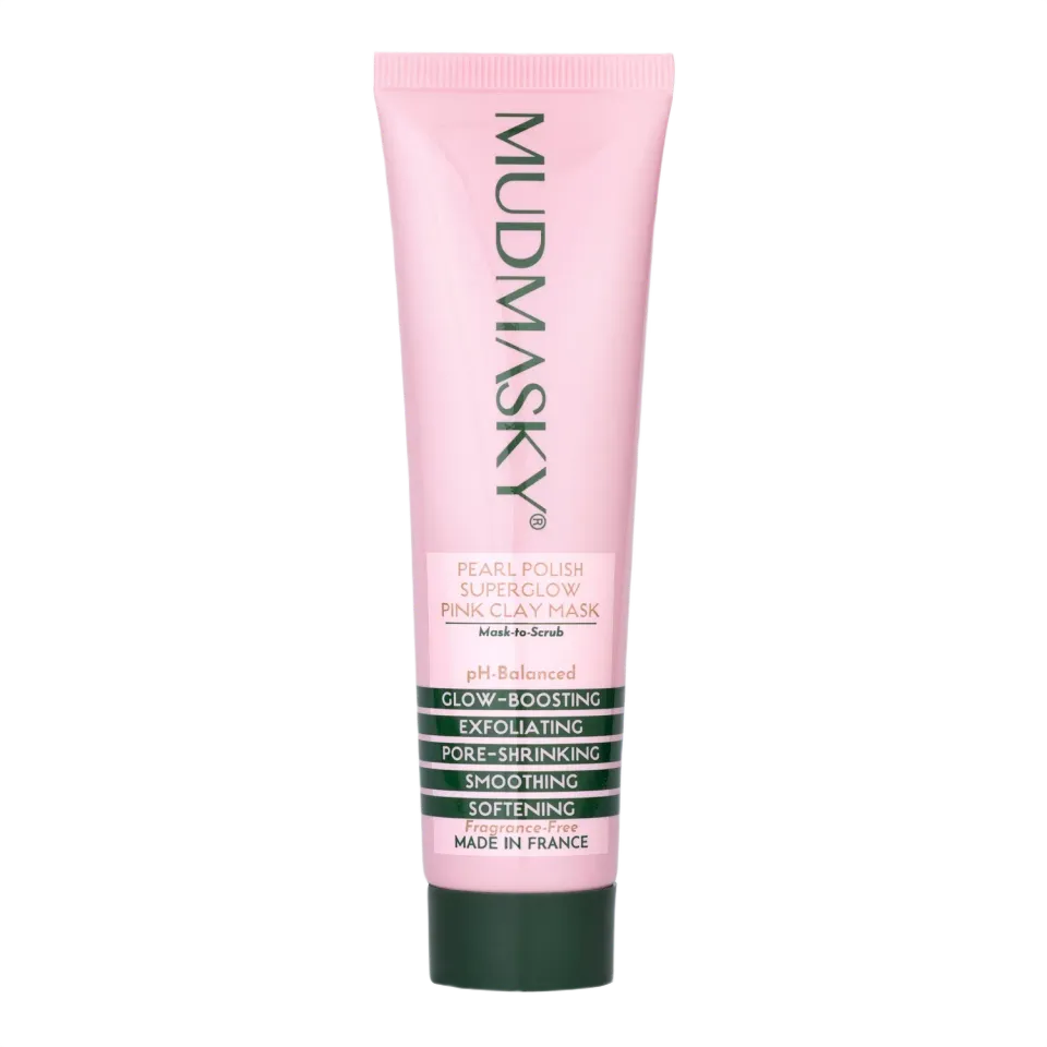 Mudmasky Pearl Polish Superglow maschera viso argilla rosa 60ml