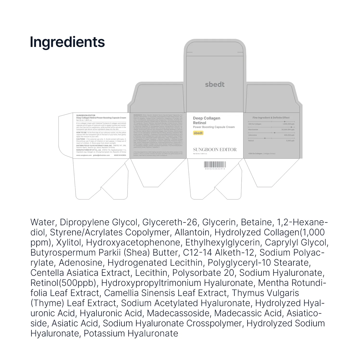 Sungboon Editor Advanced Retinol Renewal System kit viso 3 pezzi antirughe